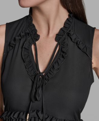 Women's Ruffles Pleated Hem Top