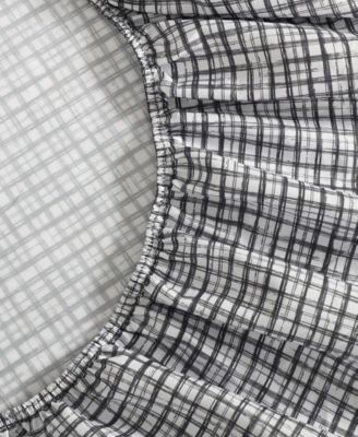 Sketchy Check Microfiber 4-Pc. Sheet Set, Queen