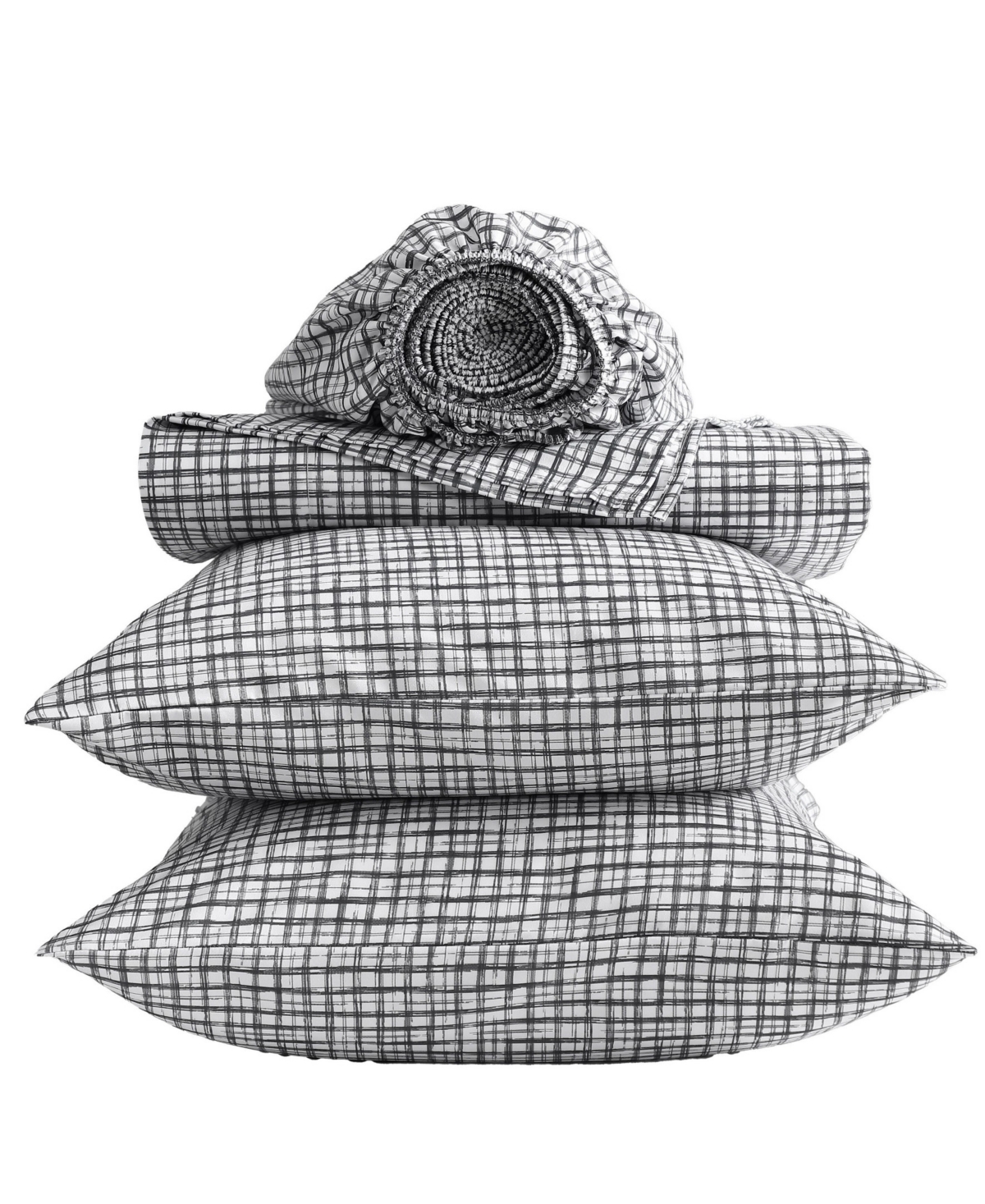 Kenneth Cole New York Sketchy Check Microfiber 4-Pc. Sheet Set