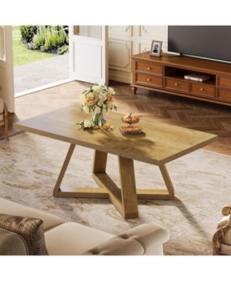 47.2" Rectangle Coffee Table for Living Room, Farmhouse Style