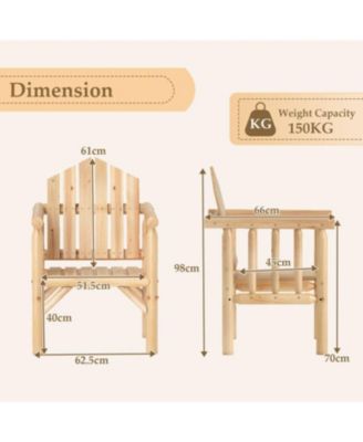 Wooden Outdoor Patio Dining Armchair with Armrests