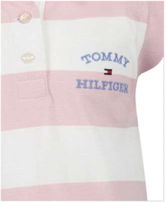 Girls' 7-16 Sleeveless Collared Striped Rugby Polo Dress