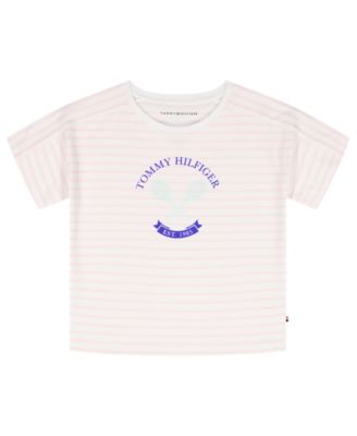 Girls' 7-16 Round Neck Stripe T-Shirt
