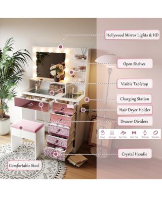 Stylish Coffee Table with 2 Drawers White Finish Modern Living Room Center Table with Storage