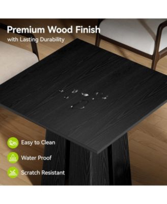 31.5" Wooden Square Dining Table for 2-4 People, Farmhouse Kitchen Table