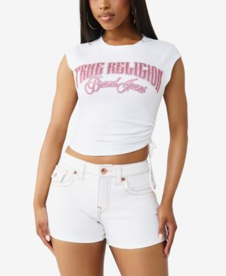 Women's Crystal Side Ruch Baby Top