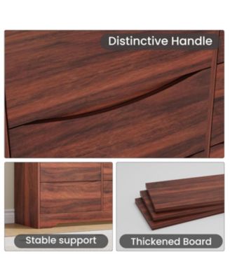 Wooden Dresser with 9 Drawers, Tall Modern Closet with Deep Storage, Large Chest of Drawers with Wide Top, Long Storage Dresser for Bedroom