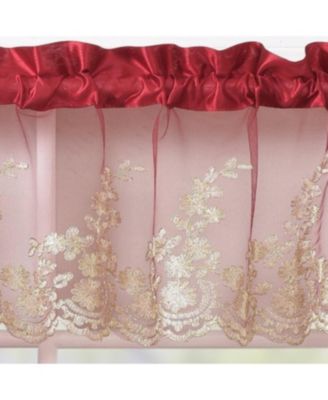 Polyester Bethany Embroidered 3 Piece Kitchen Curtains Tier & Swag Set 60" x 36"