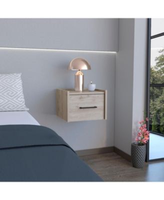 Elegant Modern Wooden Nightstand with Storage Space Neutral Finish Bedside Table for Bedroom Living Room