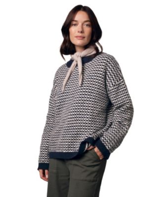 Women's Micro Check Funnel Neck Sweater