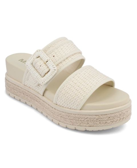 Женские сандалии MIA Kylian Raffia Buckle Flatform, цвет: Костяной