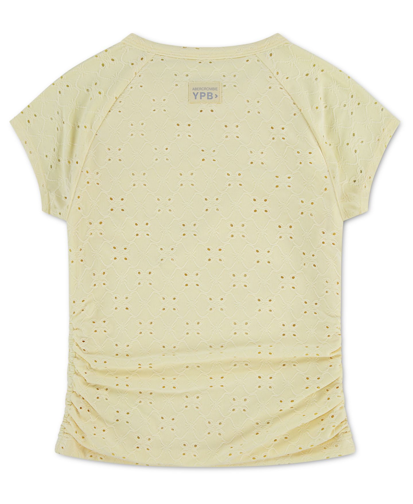 Футболка abercrombie kids YPB Eyelet Ruched Baby T-Shirt для девочек, цвет: Anise Flower — фото 2