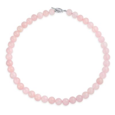 Semi-Precious Natural Quartz Stone 10MM Bead Strand Necklace 19 Inch