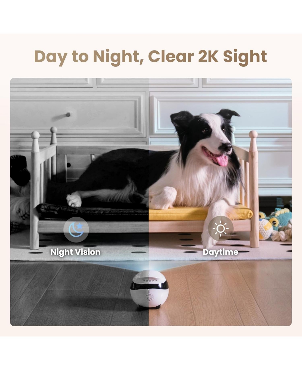 Enabot Ebo Air 2 Smart Companion Robot with 2K Camera, Two-Way Audio & Night Vision