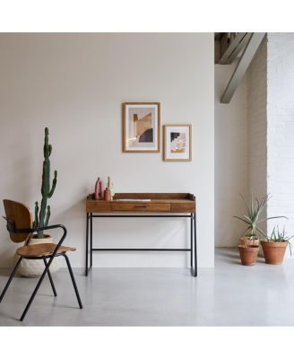 Hedda 114 desk in solid mango wood and metal