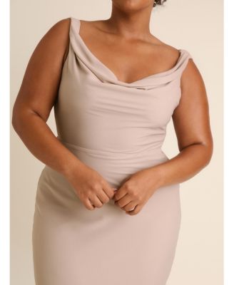 Women's Plunge Cowl Chiffon Bridesmaid Dress