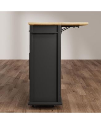 Mobile Storage Island, 2-Tier Rolling Kitchen Cart with Storage Shelf & Towel Rack, Kitchen Coffee Bar Station with Drop Leaf for Small Spaces