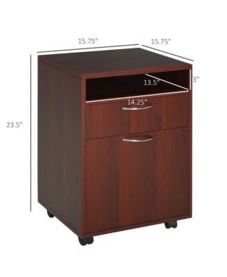 Mobile File Cabinet - Home Office Storage Cabinet Organizer with a Shelf, a Large Drawer and Door Cabinet Fits Under Desk