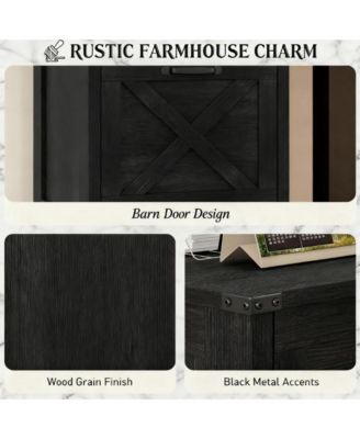 3 Drawer File Cabinet with Silent Slides, Farmhouse Vertical Filing Cabinet for A4/Letter Size, Printer Stand with Storage for Home Office