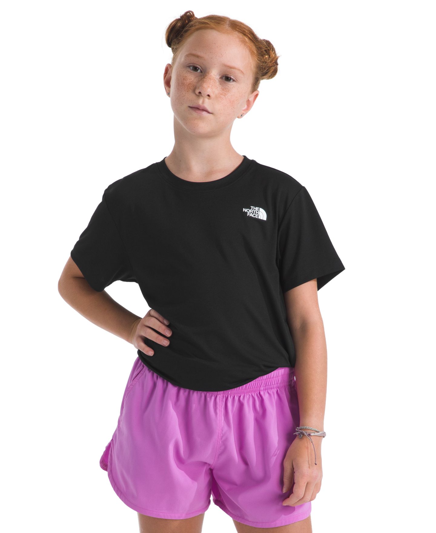 Футболка The North Face Short-Sleeve Crewneck T-Shirt для девочек, цвет: Чёрный — фото 1