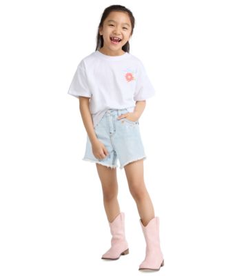 Girls' 4-6X Crochet Applique A-Line Shorts