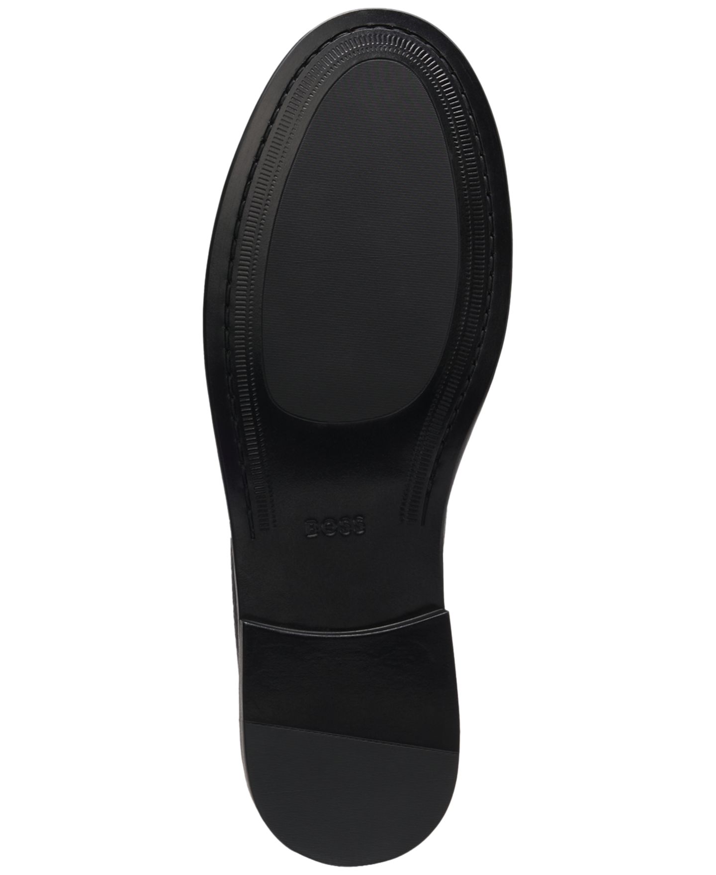 Мужские мокасины Hugo Boss Tevan Moccasin Dress Shoes, цвет: Чёрный — фото 4