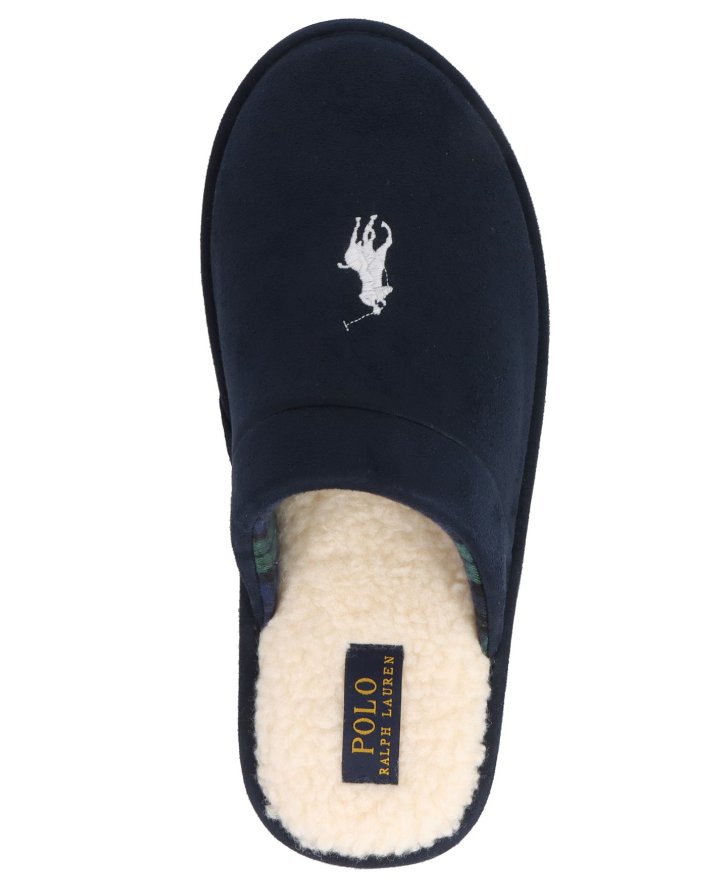 Мужские тапочки Polo Ralph Lauren Klarence Scuff Slippers, цвет: Тёмно-синий / Кремовый — фото 4