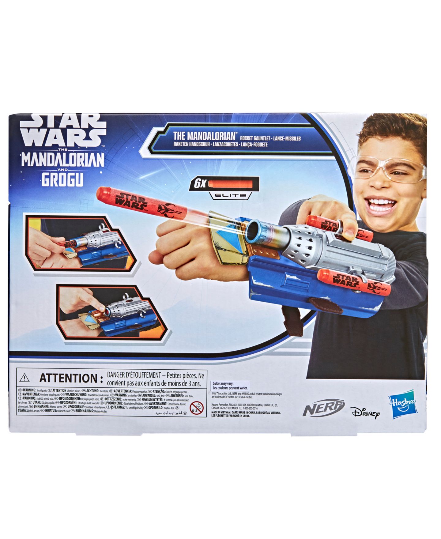 Детская игрушка Star Wars The Mandalorian Rocket Gauntlet 6-Dart Blaster, Ages 5+ — фото 5