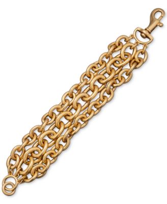 New York Gold-Tone 3- Row Dynamic Link Flex Bracelet