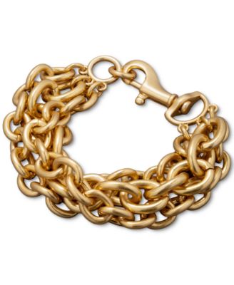 New York Gold-Tone 3- Row Dynamic Link Flex Bracelet