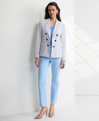 Women's Notch Collar Linen-Blend Jacket