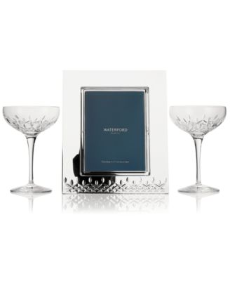 3-Pc. Lismore Essence Picture Frame & Coupe Glasses Set