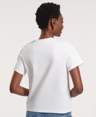 Women's Short-Sleeve Bow Knit T-Shirt