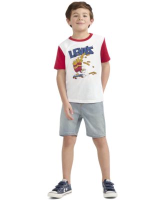 Boys' 4-7 Crewneck T-Shirt and Denim Shorts, 2-Piece Set