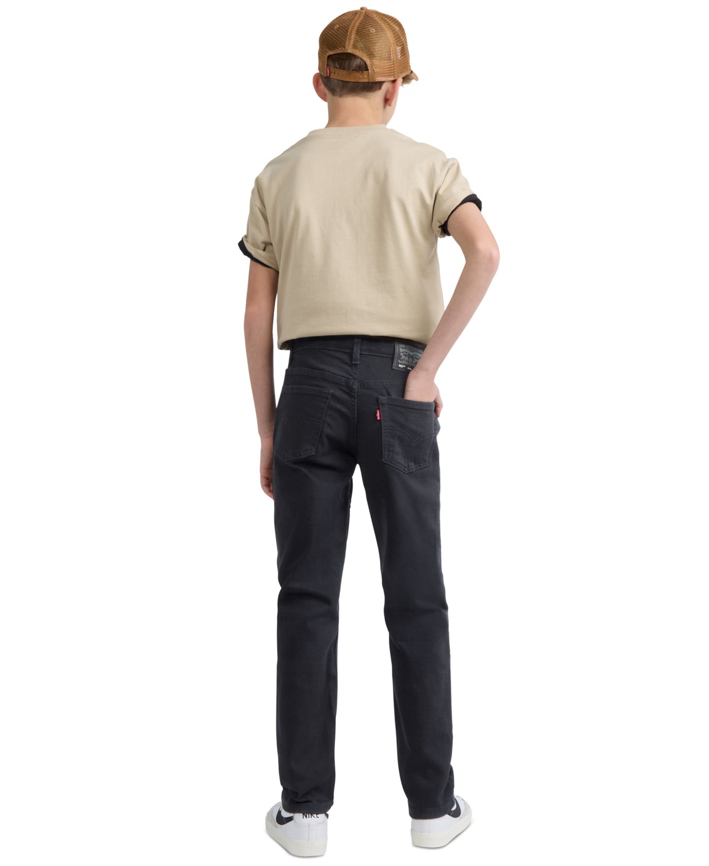 Джинсы Levi's 502™ Taper-Fit Stretch Performance Jeans для мальчиков, цвет: Чёрный — фото 5