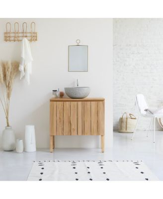 Jill vanity unit in teak wood 80