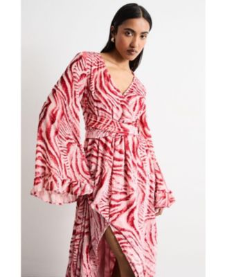 Women's Burnout Velvet Plunge Maxi Dress