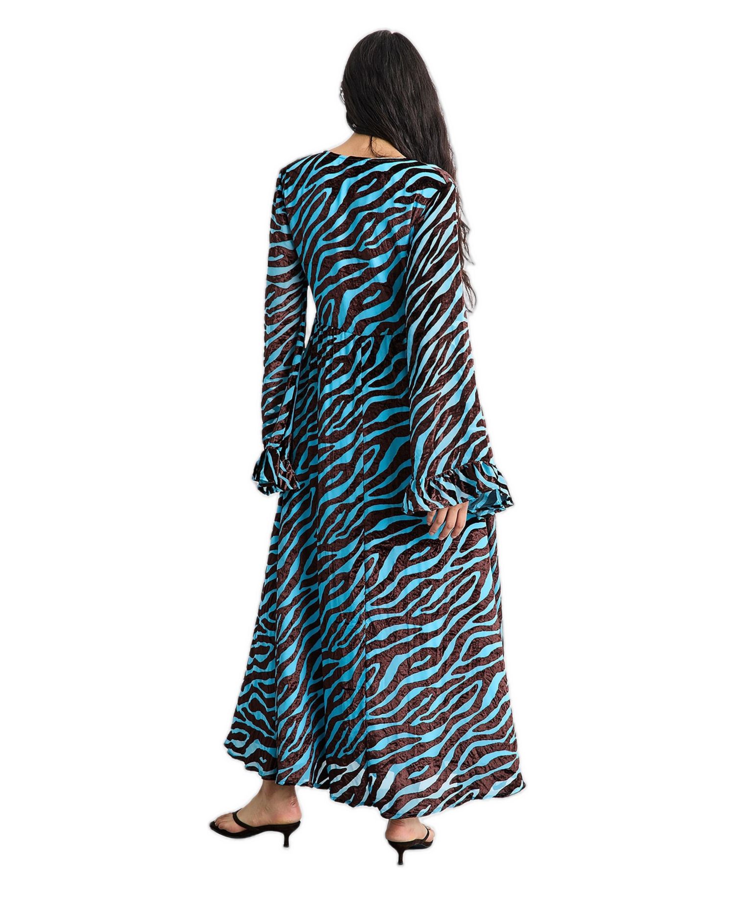 Women's Burnout Velvet Plunge Maxi Dress