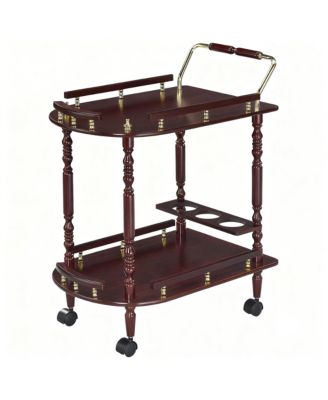 2-Tier Mobile Bar Cart with Wine Rack