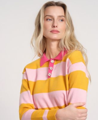 Women's Long-Sleeve Collared Knitted Sweater