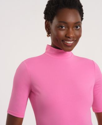 Women's Short-Sleeve Turtle Neck Knitted Top