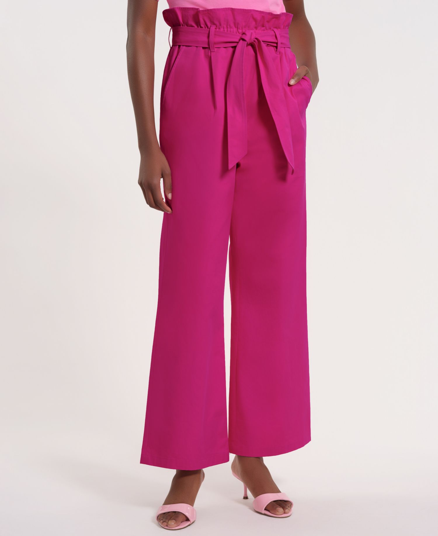 Women's Wide-Leg Clinched Waist Pants