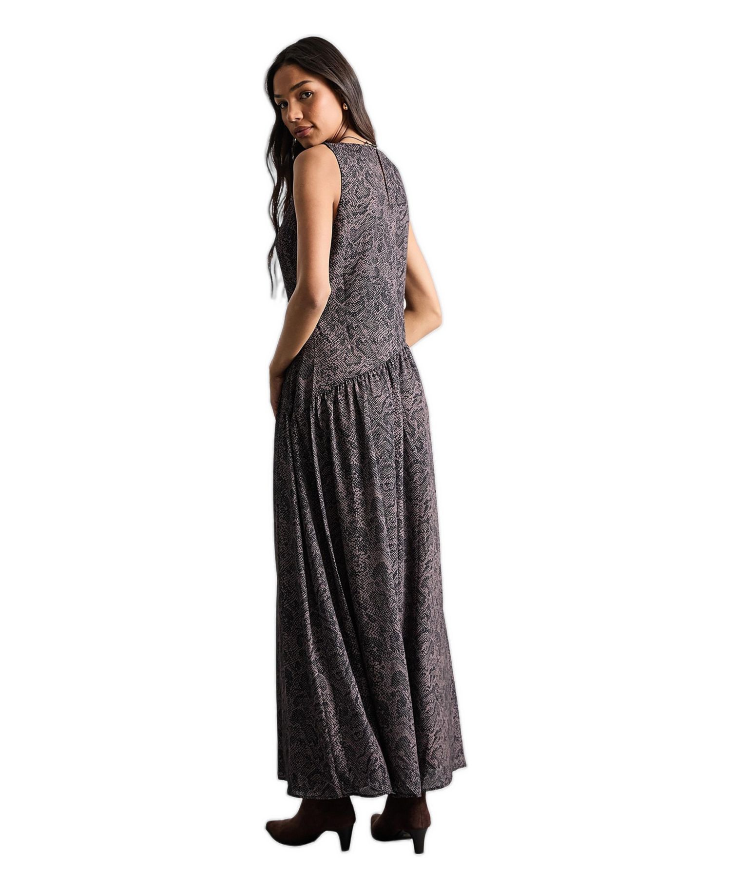 Women's Printed Chiffon Tiered Maxi Dress