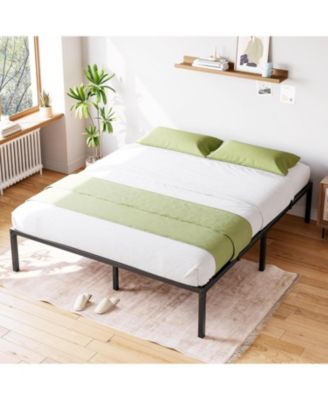 Queen Metal Platform Bed Frame Heavy Duty Steel Slat Support No Box Spring Storage Noise Free Easy Assembly