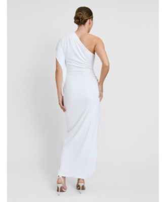 Women's Asymmetric Drape Stretch Occasion Dress