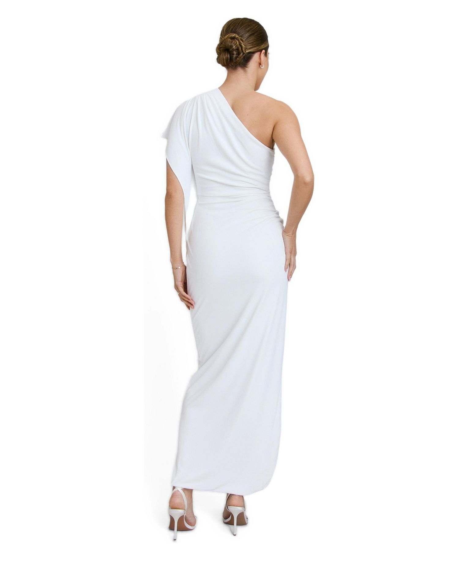 Women's Asymmetric Drape Stretch Occasion Dress