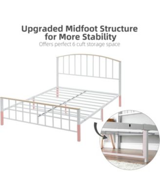 Queen Metal Bed Frame With Headboard and Footboard 4 Storage Drawers No Box Spring Space Saving