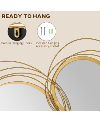 Metal Wall Art 42.25" in Round Wall Mirror,