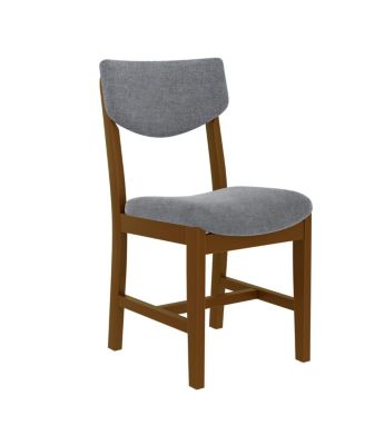  4-Piece Rustic Farmhouse Dining Chair - Solid Wood Fabric Cushion