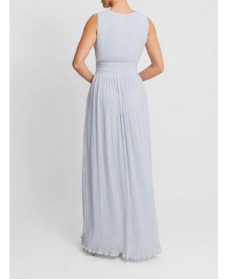 Women's Pleated Plunge Maxi Dress